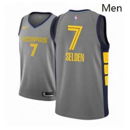 Men NBA 2018 19 Memphis Grizzlies 7 Wayne Selden City Edition Gray Jersey